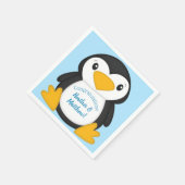 Penguin Baby shower Blue Servet (Hoek)