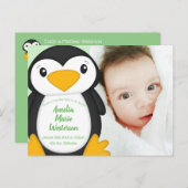 Penguin Baby shower Briefkaart (Voorkant / Achterkant)