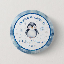 Penguin Baby shower Button – Winterthema
