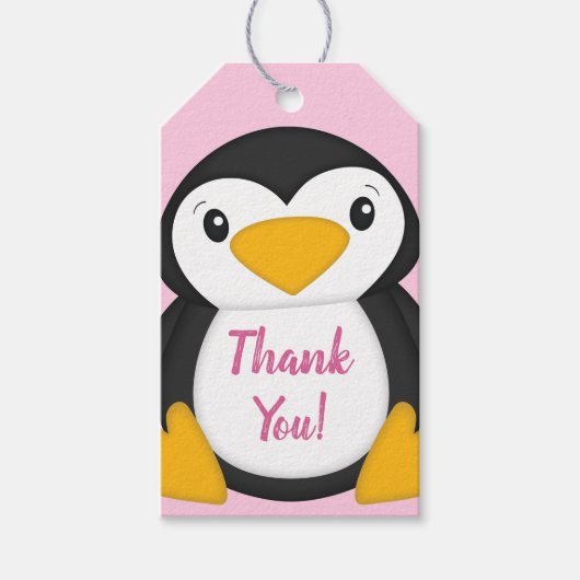 Penguin Baby shower Cadeaulabel (Voorkant)