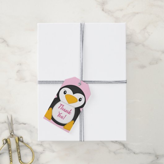 Penguin Baby shower Cadeaulabel (Met Touw)