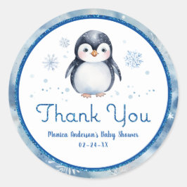 Penguin Baby shower Dank u Sticker
