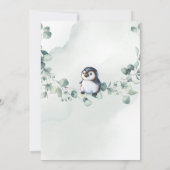 Penguin Baby shower Girl Kaart (Achterkant)