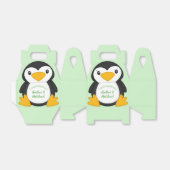 Penguin Baby shower Green Bedankdoosjes (Uitgevouwen)