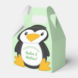 Penguin Baby shower Green Bedankdoosjes