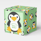 Penguin Baby shower Green Bedankdoosjes (Voorkant Zijde)