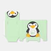 Penguin Baby shower Green Bedankdoosjes (Uitgevouwen)