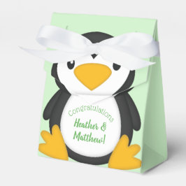 Penguin Baby shower Green Bedankdoosjes