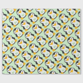 Penguin Baby shower Green Cadeaupapier (Vlak)