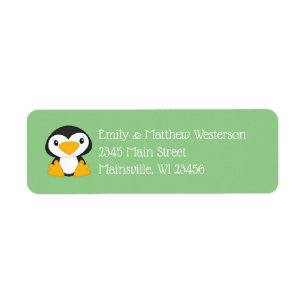 Penguin Baby shower Green Etiket