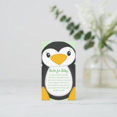 Penguin Baby shower Green Informatiekaartje (Staand voorkant)