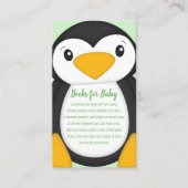 Penguin Baby shower Green Informatiekaartje (Voorkant)