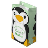 Penguin Baby shower Green Klein Cadeauzakje (Achterkant Gekanteld)