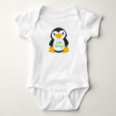 Penguin Baby shower Green Romper (Voorkant)