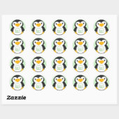 Penguin Baby shower Green Ronde Sticker (Vel)