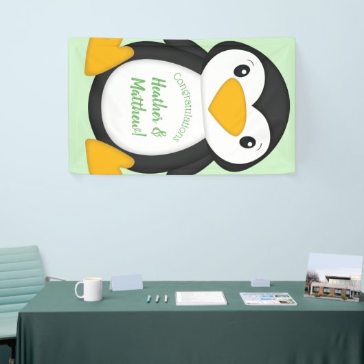Penguin Baby shower Green Spandoek (Beurs)