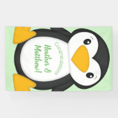 Penguin Baby shower Green Spandoek (Horizontaal)