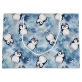 Penguin Baby shower Grote Geschenktas Groot Cadeauzakje (Voorkant)