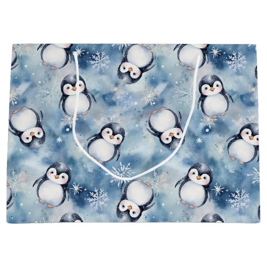 Penguin Baby shower Grote Geschenktas Groot Cadeauzakje (Voorkant)
