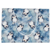 Penguin Baby shower Grote Geschenktas Groot Cadeauzakje (Achterkant)