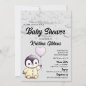 Penguin Baby shower Kaart (Voorkant)