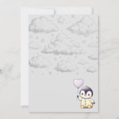 Penguin Baby shower Kaart (Achterkant)