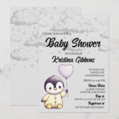 Penguin Baby shower Kaart (Voorkant / Achterkant)