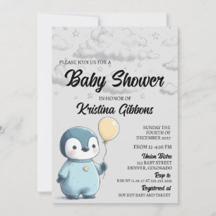 Penguin Baby shower Kaart