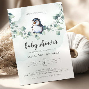 Penguin Baby shower Kaart
