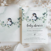 Penguin Baby shower Kaart