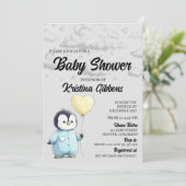 Penguin Baby shower Kaart (Staand voorkant)