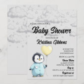 Penguin Baby shower Kaart (Voorkant / Achterkant)