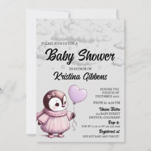 Penguin Baby shower Kaart