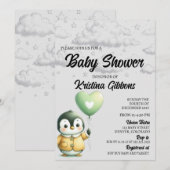 Penguin Baby shower Kaart (Voorkant / Achterkant)