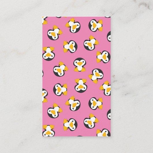 Penguin Baby shower Luier Raffle Kaarten (Achterkant)