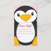 Penguin Baby shower Luier Raffle Kaarten (Voorkant)
