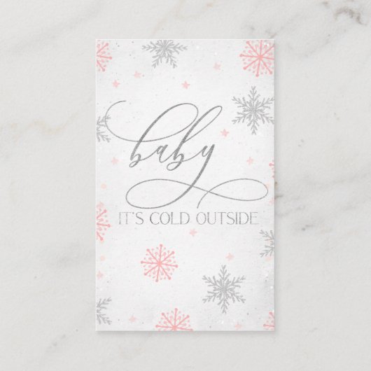 Penguin Baby shower Luier Raffle ticket Invoegen (Achterkant)