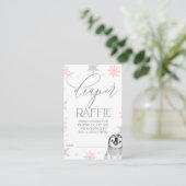 Penguin Baby shower Luier Raffle ticket Invoegen (Staand voorkant)