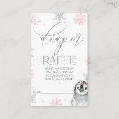 Penguin Baby shower Luier Raffle ticket Invoegen (Voorkant)