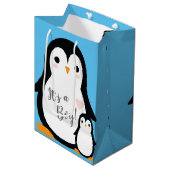 Penguin Baby shower Medium Cadeauzakje (Voorkant Gekanteld)