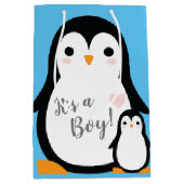 Penguin Baby shower Medium Cadeauzakje (Voorkant)
