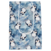 Penguin Baby shower Medium Gift Bag Cadeauzakje (Achterkant)