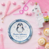 Penguin Baby shower Papier Borden - Winter Papieren Bordje (Feest)