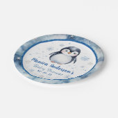 Penguin Baby shower Papier Borden - Winter Papieren Bordje (Gekanteld)