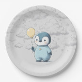 Penguin Baby shower Papieren Bordje (Voorkant)