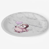 Penguin Baby shower Papieren Bordje (Gekanteld)