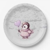 Penguin Baby shower Papieren Bordje (Voorkant)