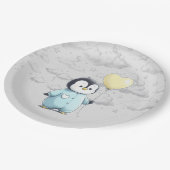 Penguin Baby shower Papieren Bordje (Gekanteld)