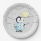 Penguin Baby shower Papieren Bordje (Voorkant)