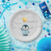 Penguin Baby shower Papieren Bordje (Feest)